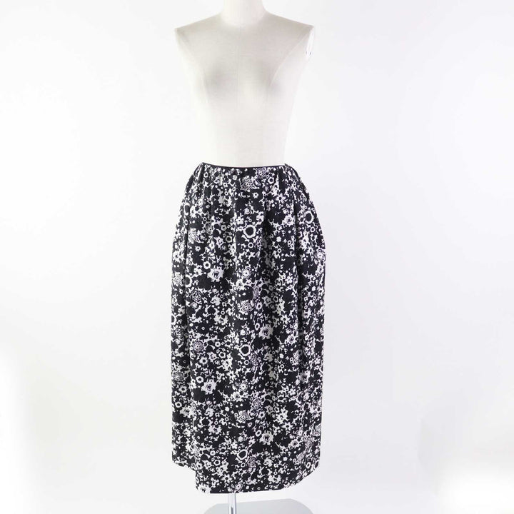 極美品◎DRAWER ドゥロワー 22AW 6524-299-1667 花柄 ジャガード ロングスカート ブラック ホワイト 36 日本製 正規品 レディース