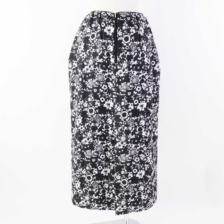 極美品◎DRAWER ドゥロワー 22AW 6524-299-1667 花柄 ジャガード ロングスカート ブラック ホワイト 36 日本製 正規品 レディース