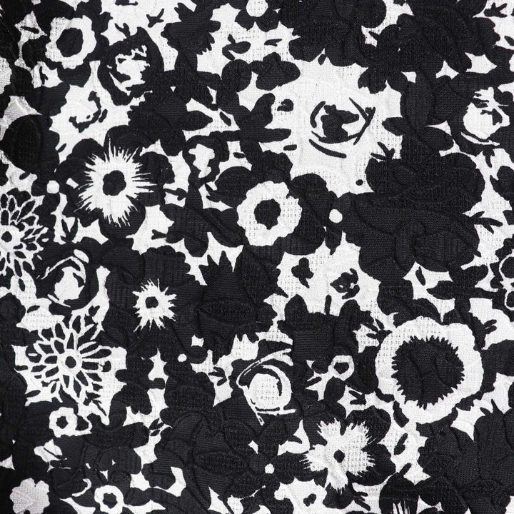 極美品◎DRAWER ドゥロワー 22AW 6524-299-1667 花柄 ジャガード ロングスカート ブラック ホワイト 36 日本製 正規品 レディース
