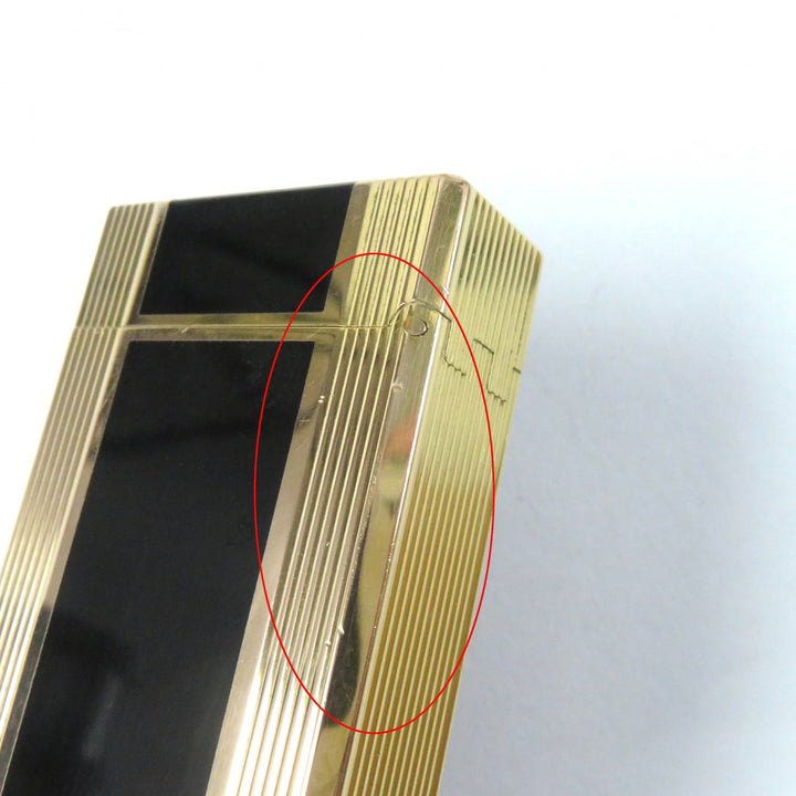 【ドンドン見直し】外装良品★Dupont デュポン ライン1 ロング ラッカー ローラー式 ガス ライター ゴールド ブラック 仏製 着火不可