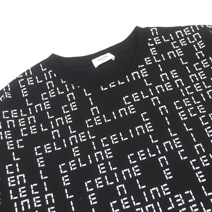 【ドンドン見直し】極美品□セリーヌ 22AW 2X651637O コットン デジタルロゴプリント クルーネック ルーズ 半袖Ｔシャツ M 伊製 正規品