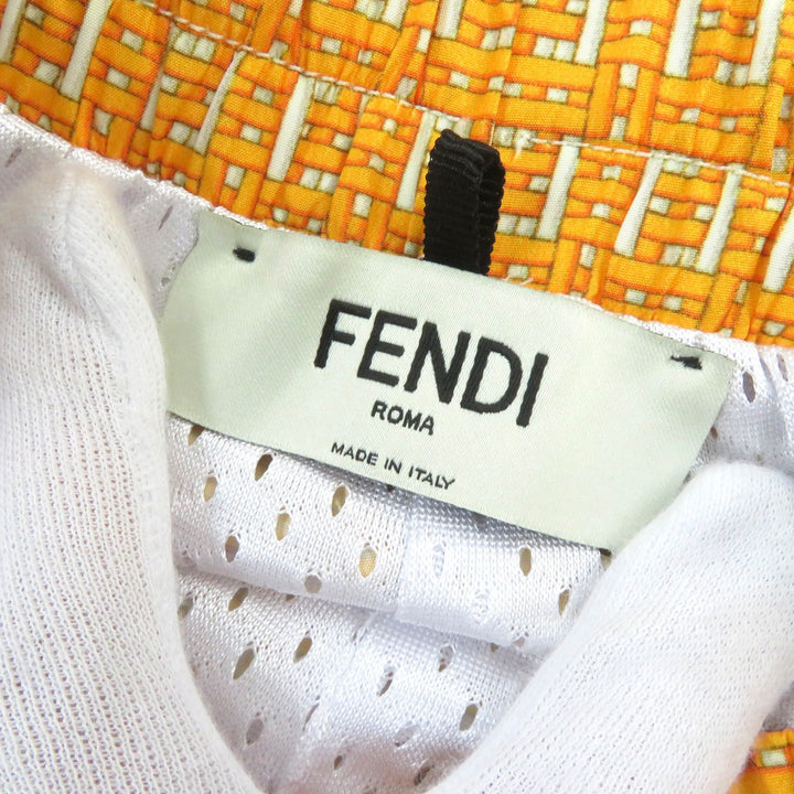【ドンドン見直し】未使用品△FENDI フェンディ 2020年製 FAB230 FFロゴ 総柄 スイムパンツ ショートパンツ ハンガー付 伊製