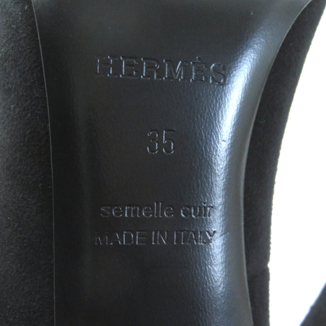 【ドンドン見直し】未使用品★HERMES エルメス ヴェクトール 羽根モチーフ スウェードレザー パンプス 35 保存袋付 伊製