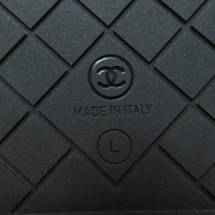 【ドンドン見直し】未使用品◎CHANEL シャネル G36005 ココマーク Fパールチェーン付き フラット レザー サンダル L 箱・保存袋付
