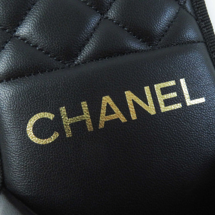 【ドンドン見直し】未使用品◎CHANEL シャネル G36005 ココマーク Fパールチェーン付き フラット レザー サンダル L 箱・保存袋付
