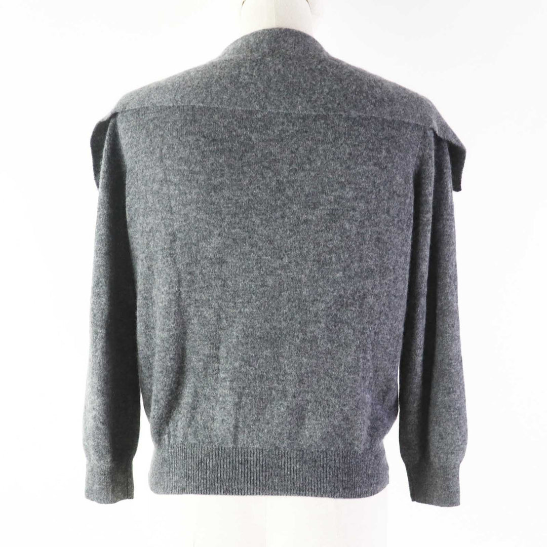 美品◎Christian Dior クリスチャンディオール 23AW 354S48AM053 カシミヤ100％ CDロゴFパールボタン 長袖ニット 灰 42 正規品