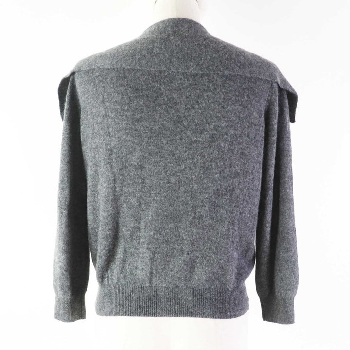 美品◎Christian Dior クリスチャンディオール 23AW 354S48AM053 カシミヤ100％ CDロゴFパールボタン 長袖ニット 灰 42 正規品