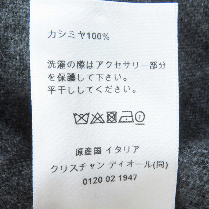 美品◎Christian Dior クリスチャンディオール 23AW 354S48AM053 カシミヤ100％ CDロゴFパールボタン 長袖ニット 灰 42 正規品