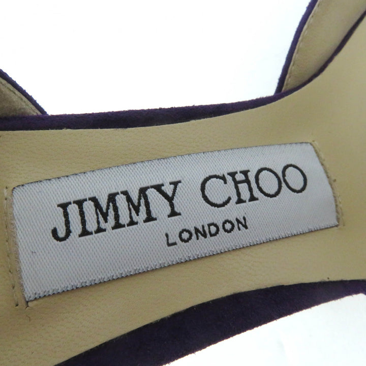 【ドンドン見直し】極美品☆JIMMY CHOO ジミーチュウ ESTHER 85 アーモンドトゥ スウェード パンプス 34.5 箱付 伊製 レディース