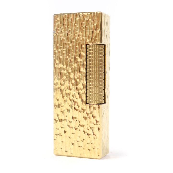 外装美品★Dunhill ダンヒル スクエア 総柄 ローラー式 ガス ライター ゴールド スイス製 メンズ 着火不可