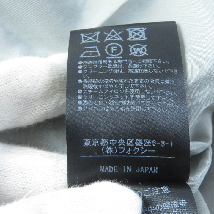 美品★フォクシー ニューヨーク コレクション 39236 フロントダブルZIP フレアドレス ワンピース グレー 38 日本製 正規品 レディース