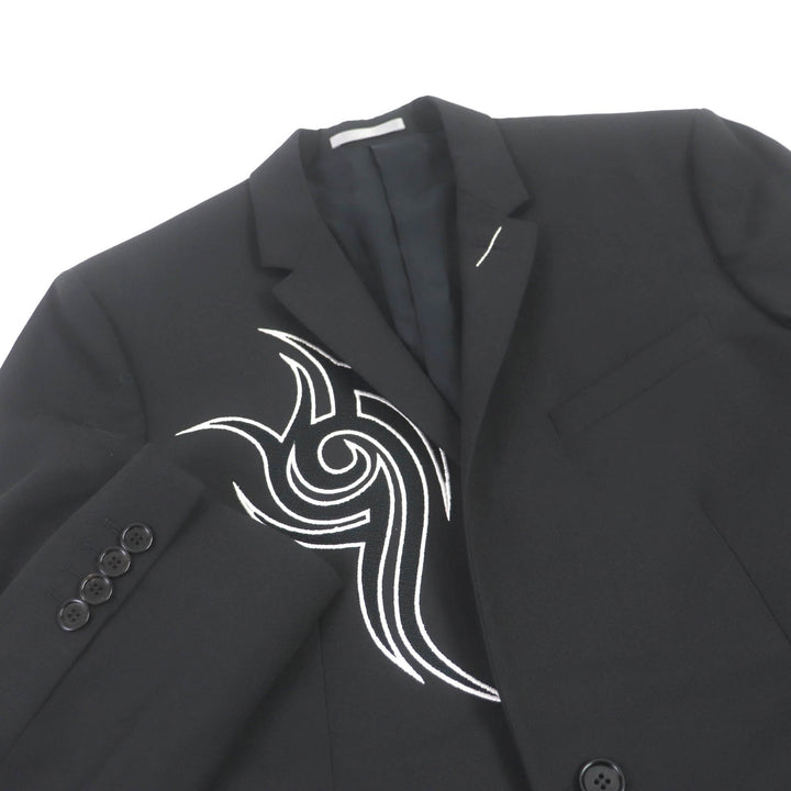 極美品□ディオールオム 18AW 833C255W2831 トライバルパッチ シングル テーラードジャケット ブラック 48 イタリア製 正規品 メンズ
