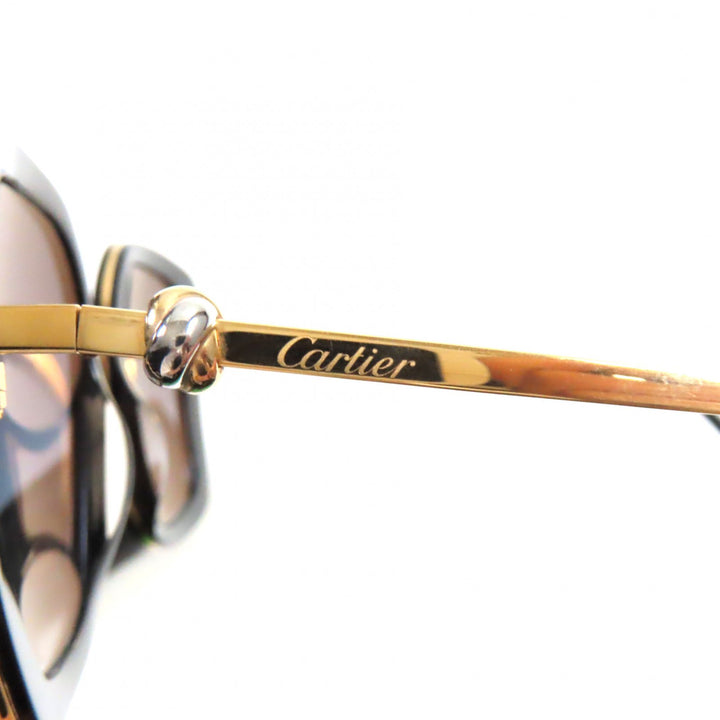 良品▼Cartier カルティエ CT0246S 001 トリニティ ロゴ入り サングラス ブラック ゴールド 54□20 140 ケース付き フランス製 メンズ
