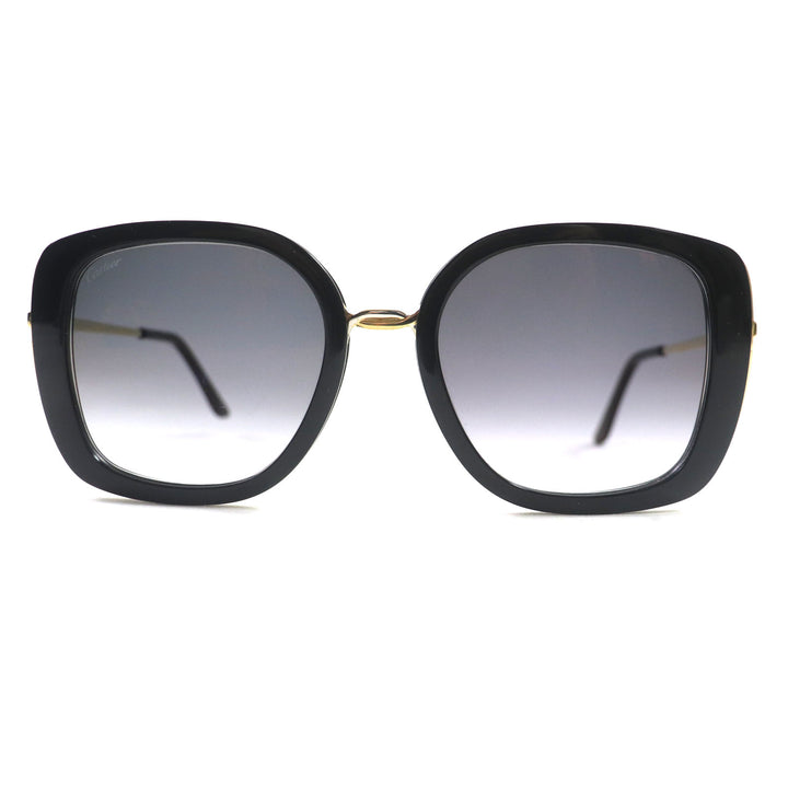 良品▼Cartier カルティエ CT0246S 001 トリニティ ロゴ入り サングラス ブラック ゴールド 54□20 140 ケース付き フランス製 メンズ
