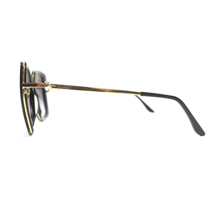 良品▼Cartier カルティエ CT0246S 001 トリニティ ロゴ入り サングラス ブラック ゴールド 54□20 140 ケース付き フランス製 メンズ