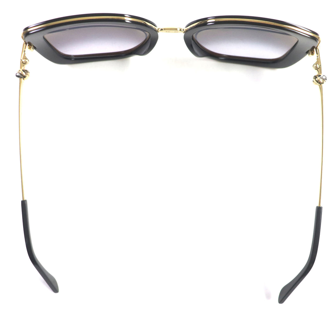 良品▼Cartier カルティエ CT0246S 001 トリニティ ロゴ入り サングラス ブラック ゴールド 54□20 140 ケース付き フランス製 メンズ