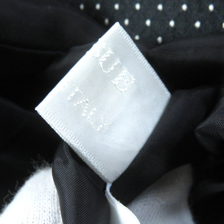 極美品△Rene ルネ TISSUE ドット柄 リボン付き シルク混 ノースリーブ バルーン ワンピース ブラック 36 日本製 正規品 レディース