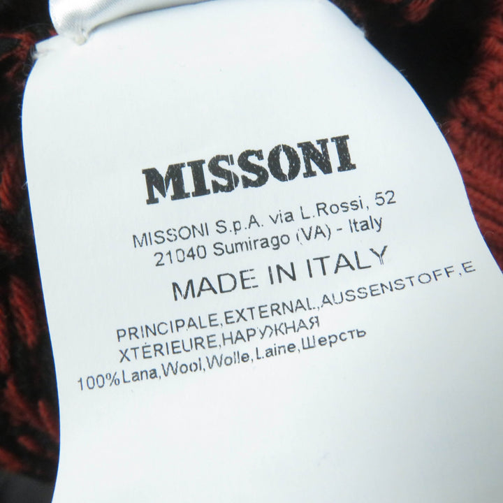 極美品☆Missoni ミッソーニ ウール100％ ロゴ入り ニット帽子 ニットキャップ ブラウン ブラック イタリア製 正規品 レディース