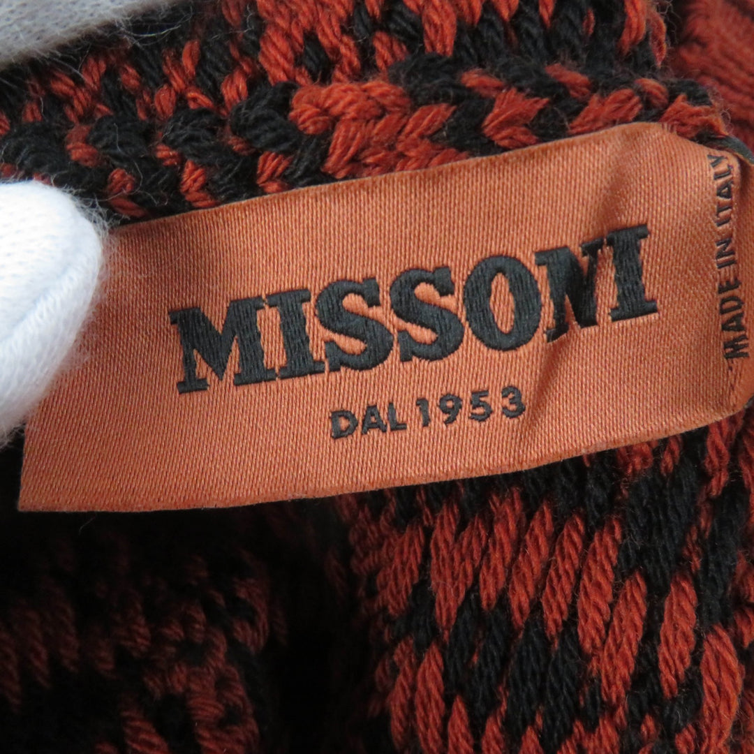 極美品☆Missoni ミッソーニ ウール100％ ロゴ入り ニット帽子 ニットキャップ ブラウン ブラック イタリア製 正規品 レディース