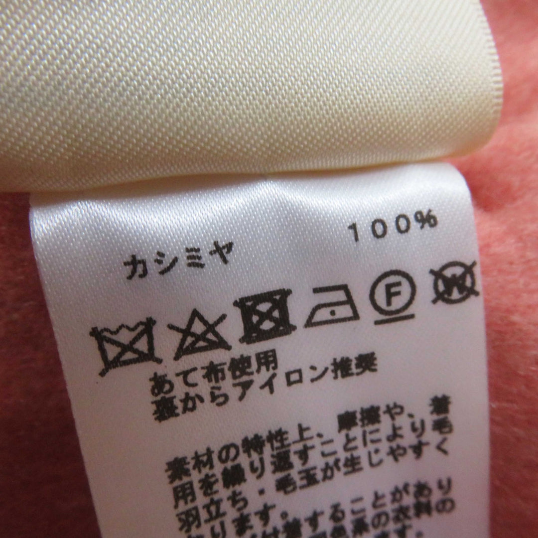 未使用品◎HERMES エルメス 22年製 2H0122DB ベビーカシミヤ100％ ベルト付き ダブルフェイス ノーカラー 比翼コート ピンク 34 正規品