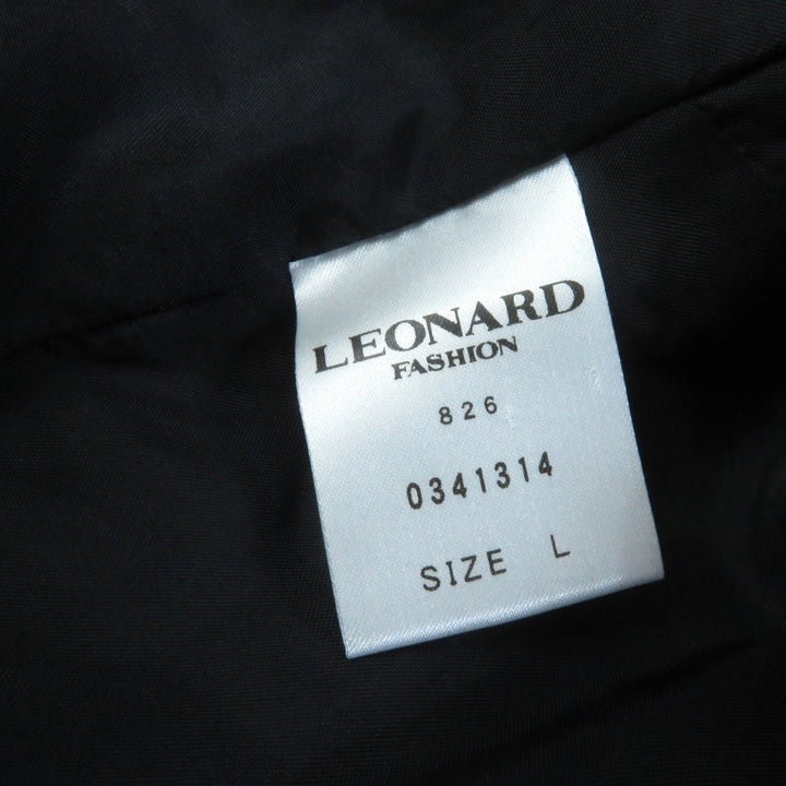 極美品★LEONARD FASHION レオナール ファッション ロゴボタン付 ペイズリー柄 キルティング ジャケット マルチ L 正規品 レディース