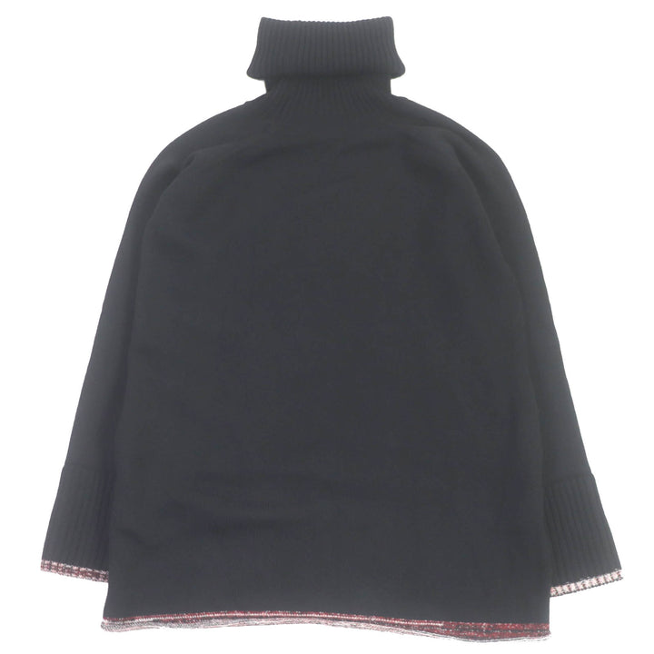 美品□Yohji Yamamoto ヨウジヤマモト 16AW NR-K02-162 ウール コットン ロング丈 タートルネックニット セーター 黒 2 正規品 メンズ
