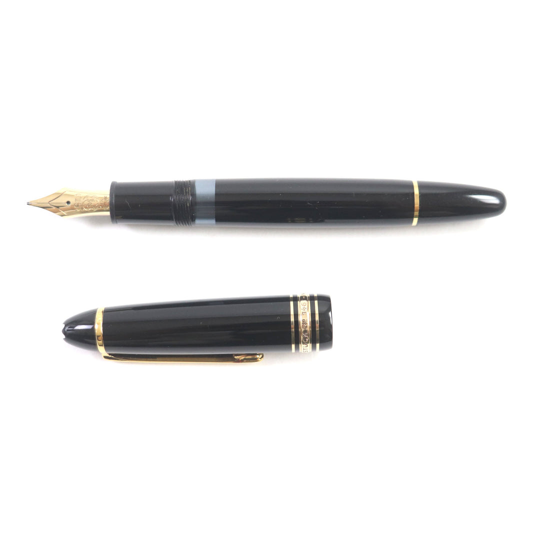 極美品▼MONTBLANC モンブラン マイスターシュテュック 146 ペン先14K Bニブ ホワイトスター 万年筆 ブラック ゴールド ドイツ製
