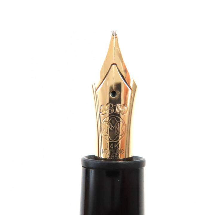 極美品▼MONTBLANC モンブラン マイスターシュテュック 146 ペン先14K Bニブ ホワイトスター 万年筆 ブラック ゴールド ドイツ製