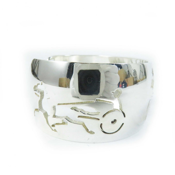 美品◎HERMES エルメス ヴィンテージ カレーシュ 馬車 犬 ブレスレット／バングル シルバー 箱付き レディース