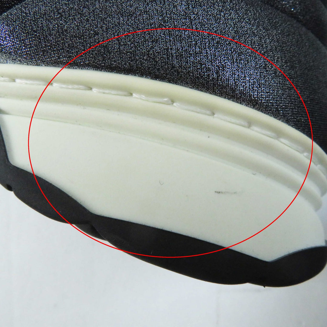 良品◎CHANEL シャネル G33070 ココマーク・ロゴ入り ニットスニーカー／ソックス スニーカー グレー 37.5 箱・保存袋付き レディース