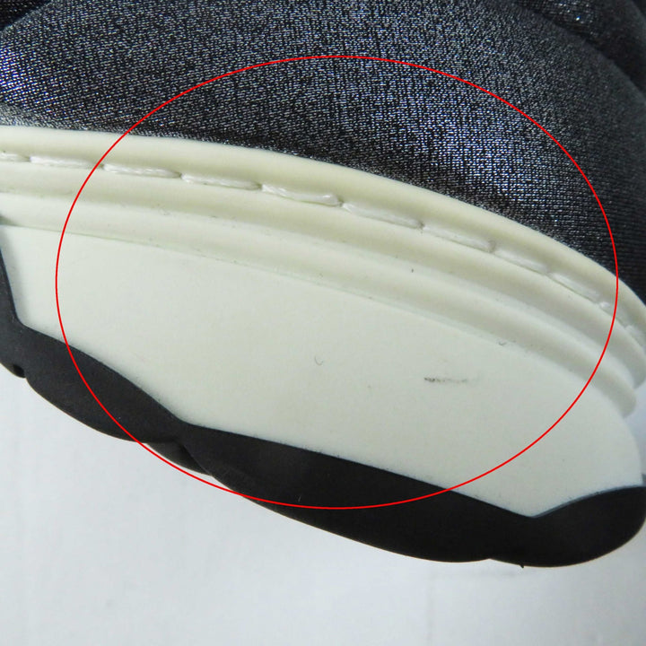 良品◎CHANEL シャネル G33070 ココマーク・ロゴ入り ニットスニーカー／ソックス スニーカー グレー 37.5 箱・保存袋付き レディース