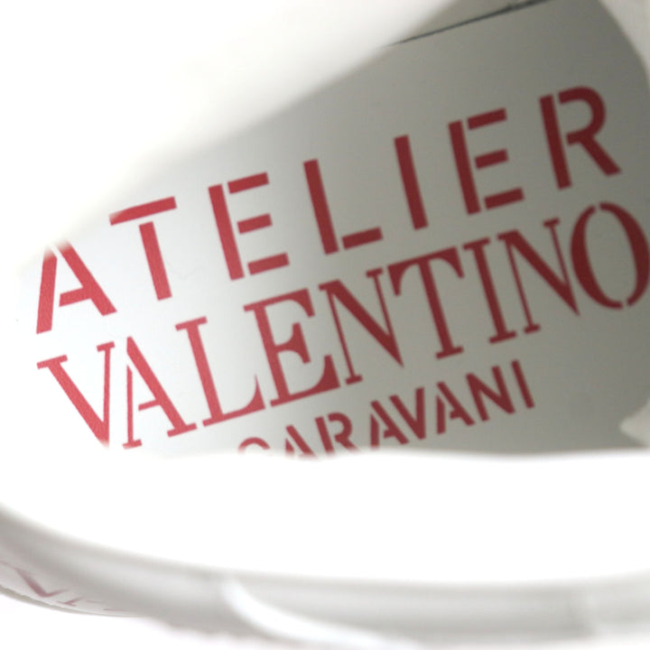 未使用品▼VALENTINO ヴァレンティノ ATELIER アトリエ ロゴ入り レザー ハイカットスニーカー ホワイト レッド 40 保存袋付き メンズ