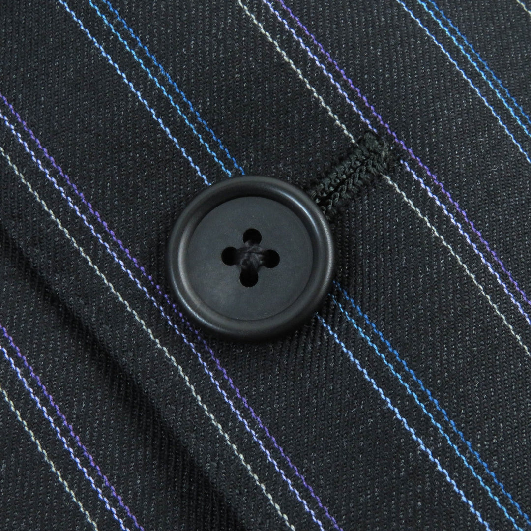 美品△Paul Smith ポールスミス マルチカラーストライプ シングルスーツ セットアップ 裏地ドット柄 ブラック S 日本製 正規品 メンズ