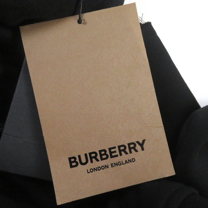 未使用品□BURBERRY バーバリー 8040787 コットン 袖切替デザイン プルオーバー フーディー パーカー ブラック XXS イタリア製 正規品