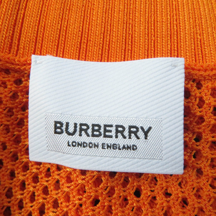 未使用品☆BURBERRY バーバリー 8041344 Vネック 長袖 メッシュ チュニック トップス オレンジ S 正規品 レディース