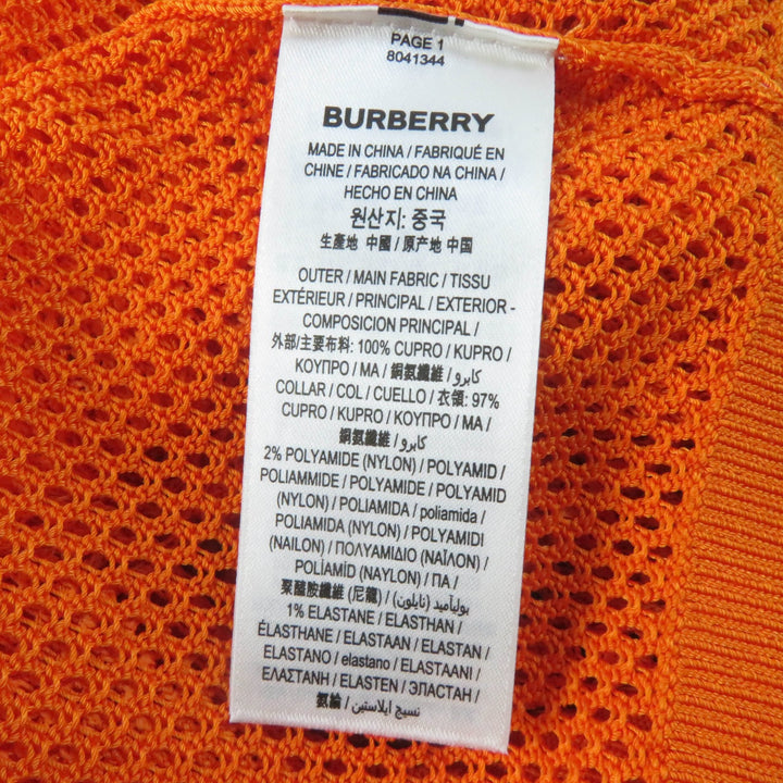 未使用品☆BURBERRY バーバリー 8041344 Vネック 長袖 メッシュ チュニック トップス オレンジ S 正規品 レディース
