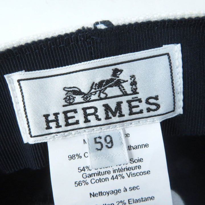 未使用品☆HERMES エルメス 23SS ヴォーバン トワルアッシュ シェーヌダンクル セリエ キャスケット ホワイト 59 袋付 正規品 レディース