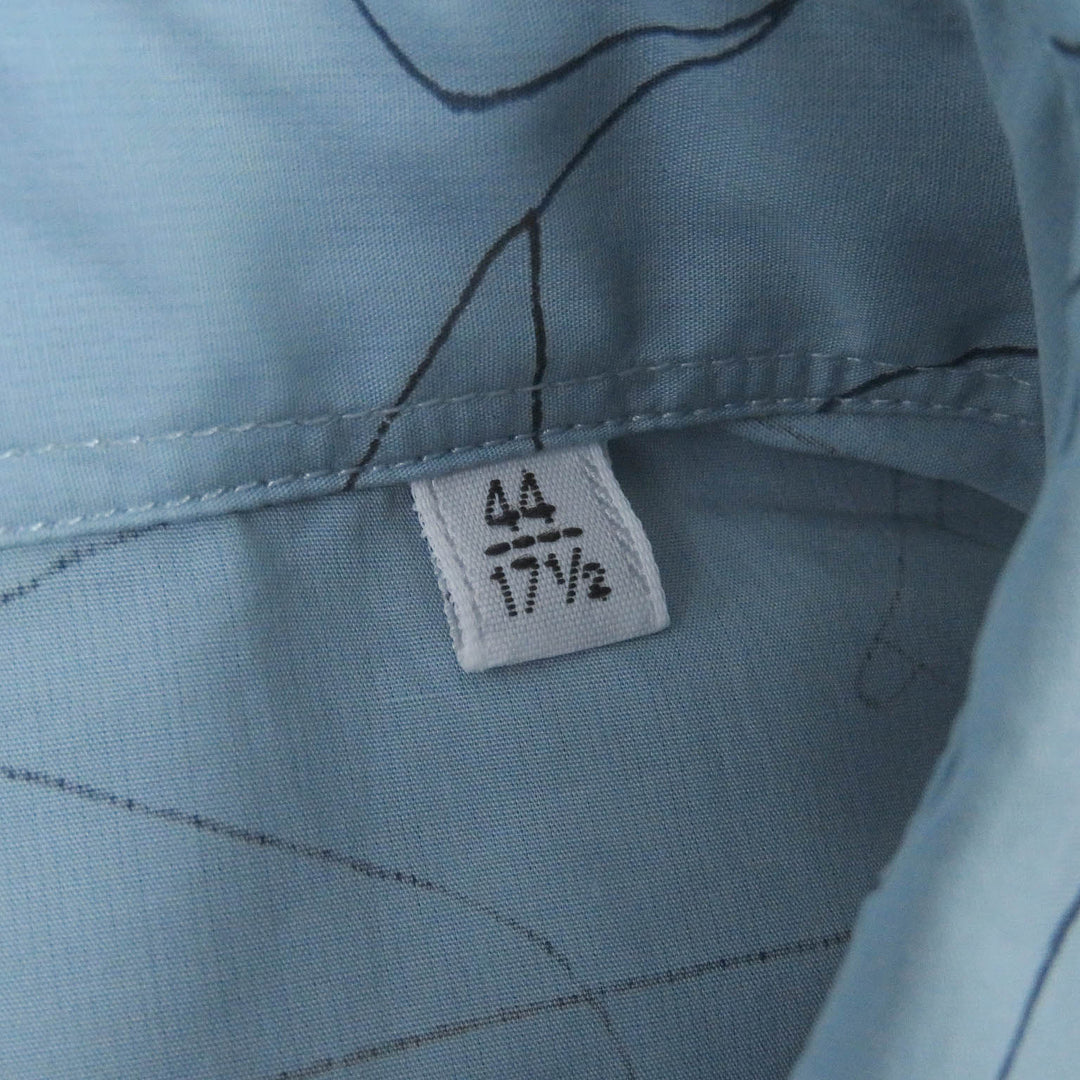 未使用品□HERMES エルメス 24SS Selles en Fragments Finesse セリエボタン スポーティーシャツ シエル・クーヴェル 44 正規品