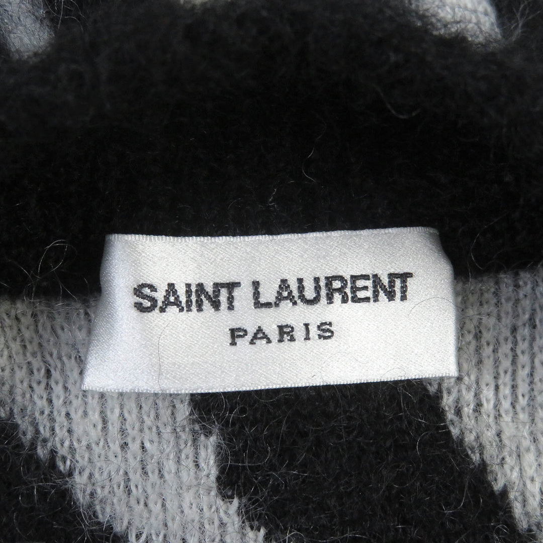 極美品□SAINT LAURENT PARIS サンローランパリ 21AW 690064 モヘア ジャングル サファリ ニットカーディガン 黒系 XL イタリア製 正規品