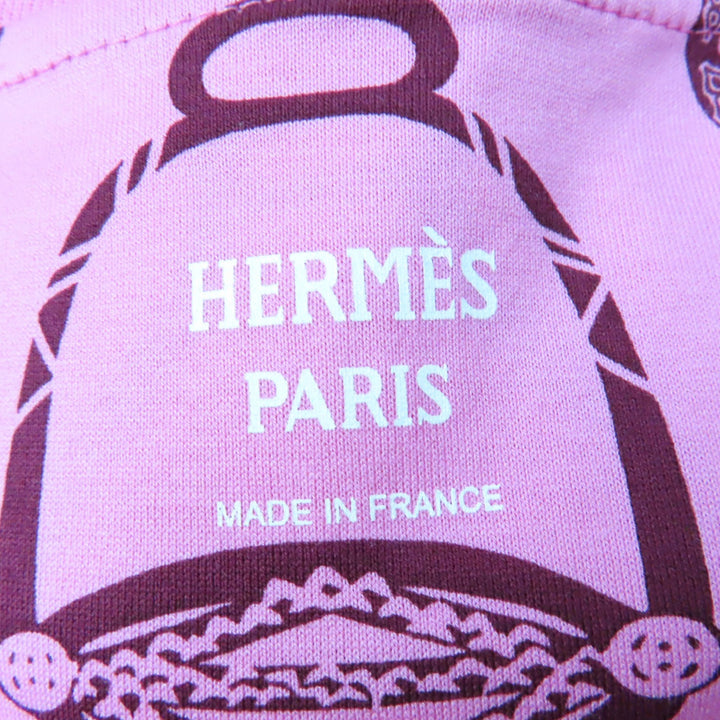 未使用品☆HERMES エルメス 3E4510DM 鐙の幻想 コットン100％ 半袖 ショートスリーブ ワンピース ピンク 36 フランス製 レディース