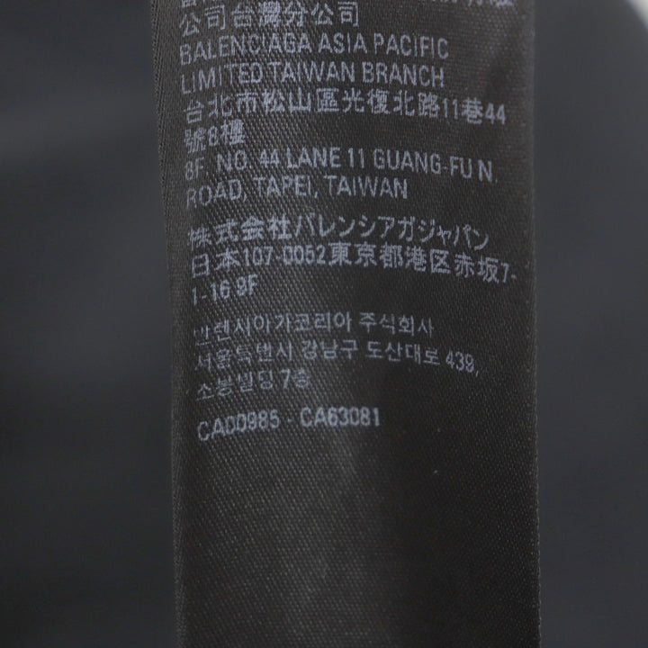 美品▼BALENCIAGA バレンシアガ 22SS 651795 ダメージ加工 ロゴプリント オーバーサイズ 半袖Ｔシャツ ブラック XXS 正規品 メンズ