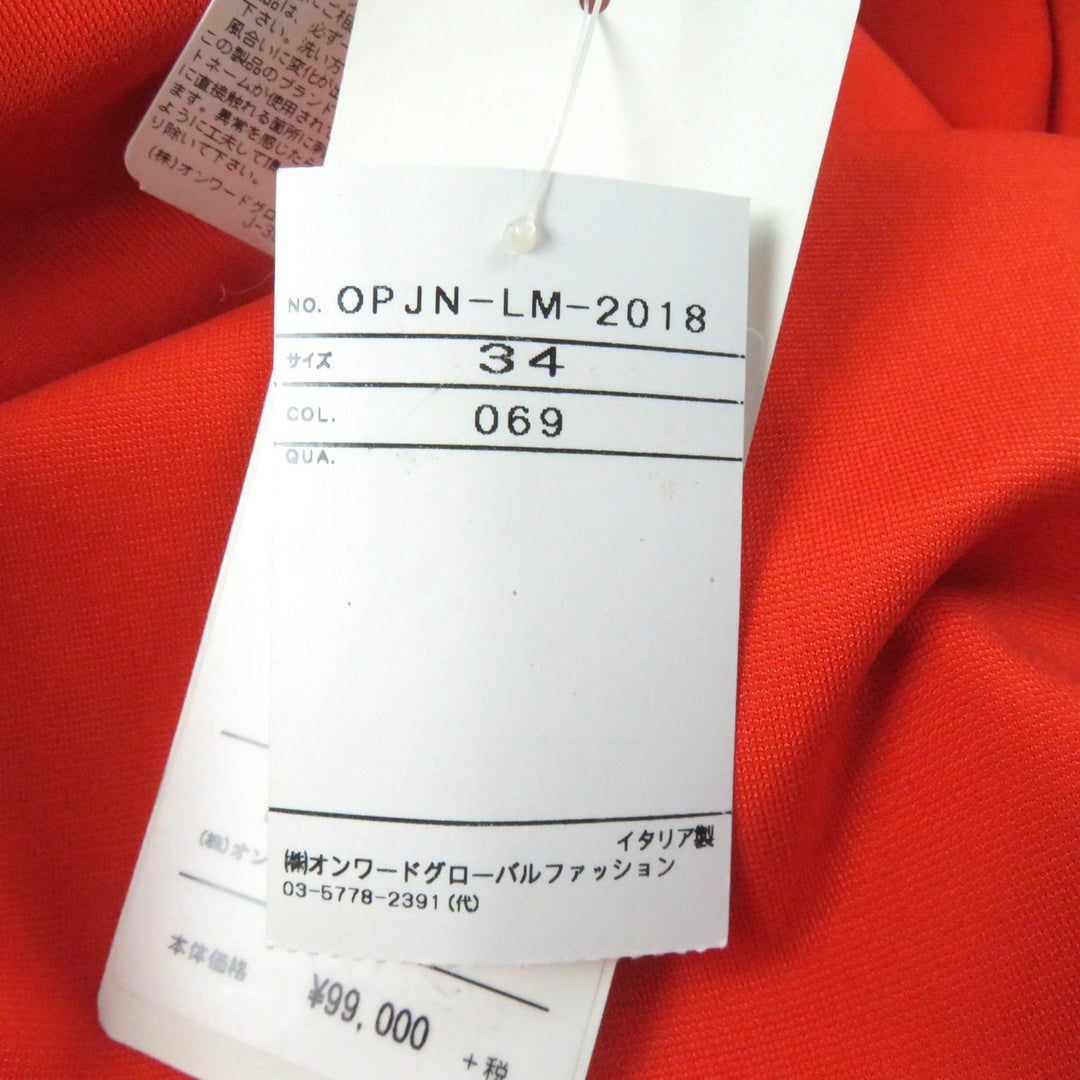 未使用品★JIL SANDER ジルサンダー クルーネック 半袖 ウェストタック ワンピース オレンジ 34 イタリア製 正規品 定価108900円