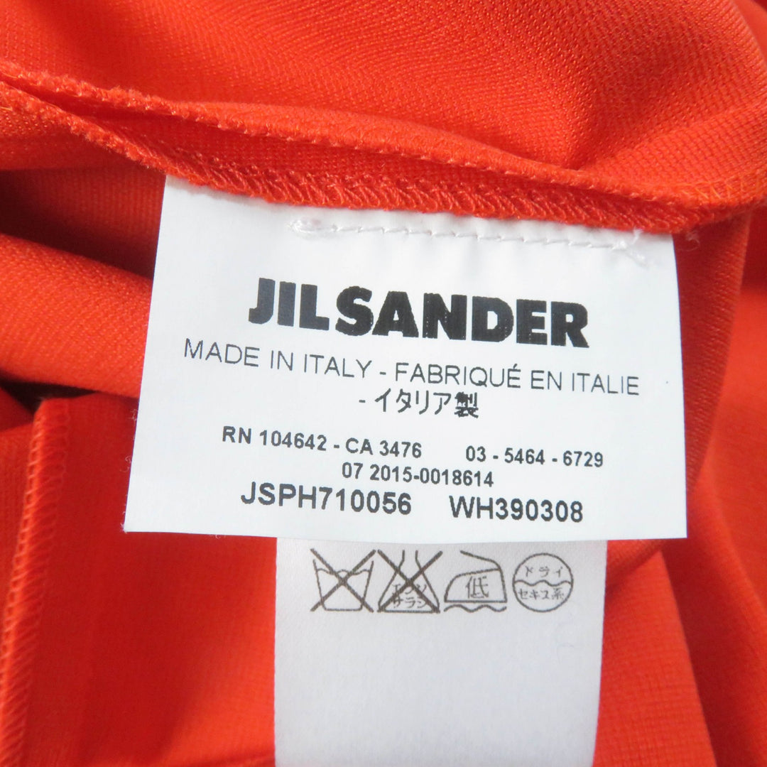 未使用品★JIL SANDER ジルサンダー クルーネック 半袖 ウェストタック ワンピース オレンジ 34 イタリア製 正規品 定価108900円