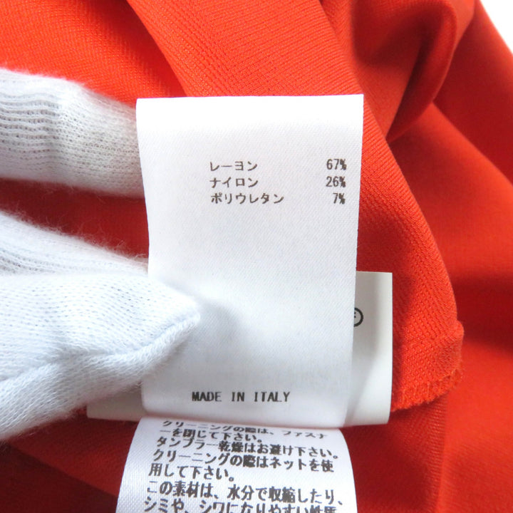 未使用品★JIL SANDER ジルサンダー クルーネック 半袖 ウェストタック ワンピース オレンジ 34 イタリア製 正規品 定価108900円