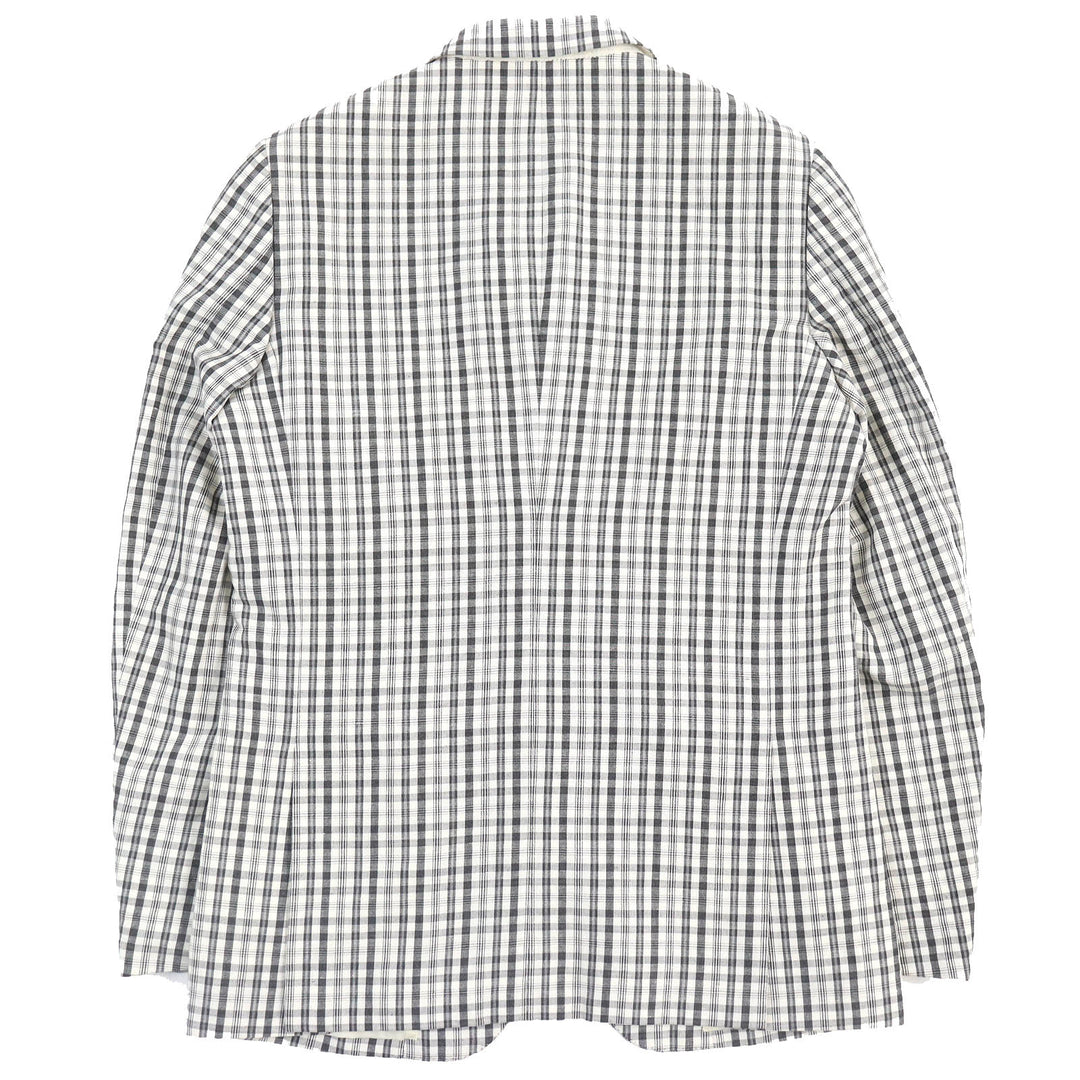 美品△COMME des GARCONS HOMME DEUX コム デ ギャルソン オム ドゥ DC-J056 リネン混 チェック シングル テーラードジャケット L 正規品