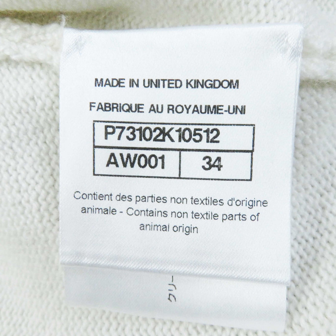極美品◎CHANEL シャネル P73102 カシミヤ 装飾ココマークボタン付き 長袖 ニット カーディガン ホワイト 34 日本製 レディース
