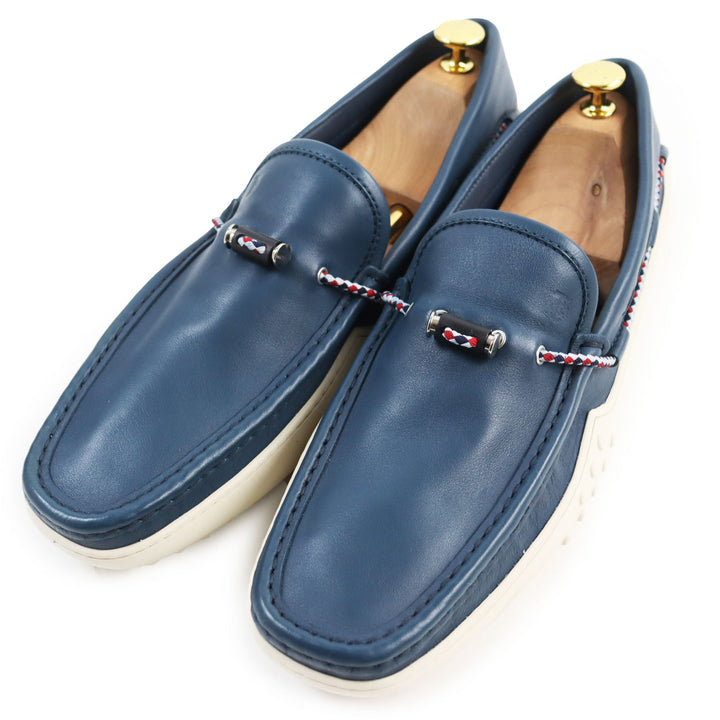 未使用品●TOD’S トッズ XXM24C0CW00SFR PANTOFOLA FERMACORDA GOMMINO 24C ロゴ入り レザー ドライビングシューズ 10.5 メンズ