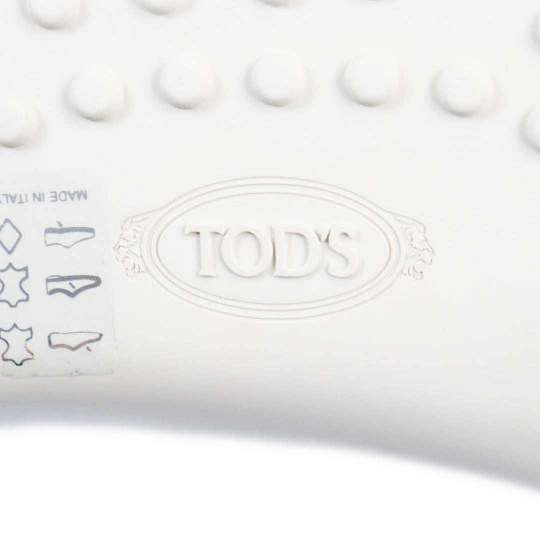 未使用品●TOD’S トッズ XXM24C0CW00SFR PANTOFOLA FERMACORDA GOMMINO 24C ロゴ入り レザー ドライビングシューズ 10.5 メンズ
