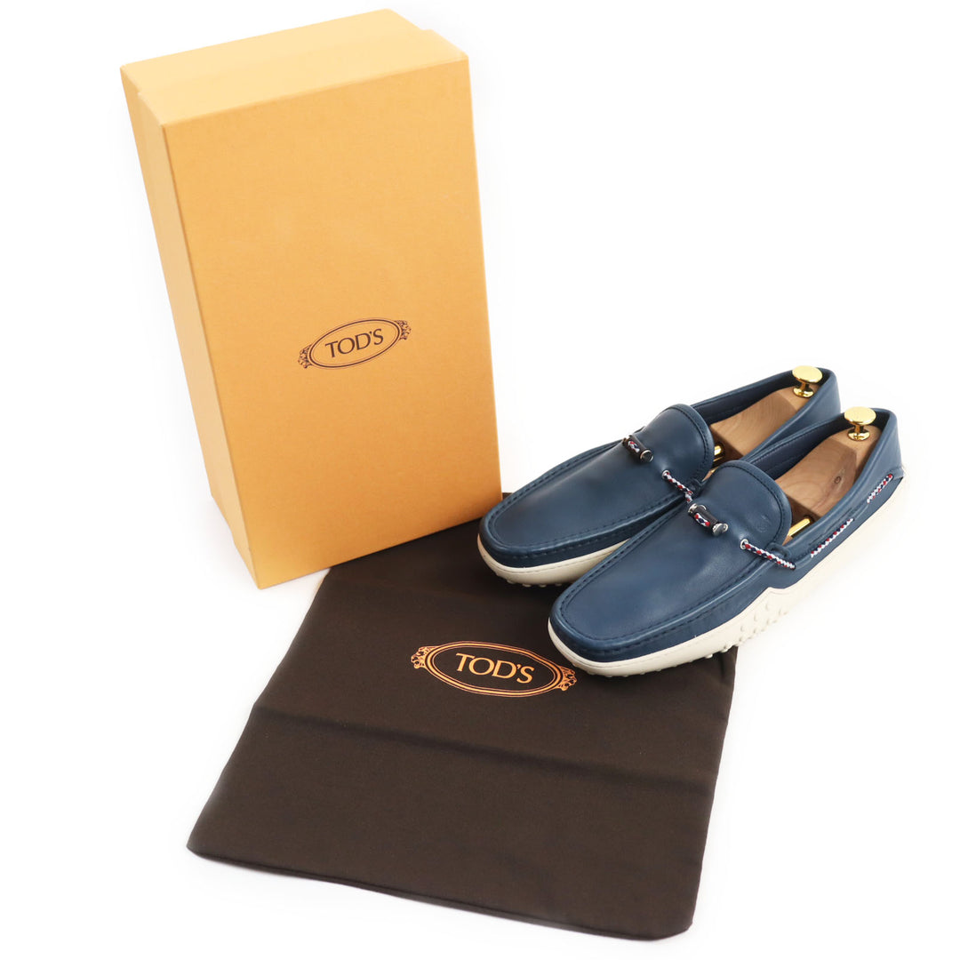 未使用品●TOD’S トッズ XXM24C0CW00SFR PANTOFOLA FERMACORDA GOMMINO 24C ロゴ入り レザー ドライビングシューズ 10.5 メンズ