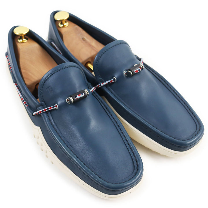 未使用品●TOD’S トッズ XXM24C0CW00SFR PANTOFOLA FERMACORDA GOMMINO 24C ロゴ入り レザー ドライビングシューズ 10.5 メンズ